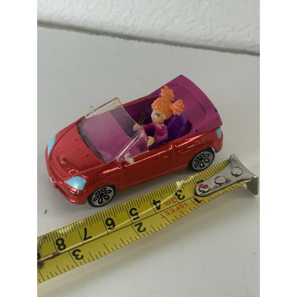 Polly Pocket Red #11 2007 Convertible Die Cast Vehicle with Driver Figure